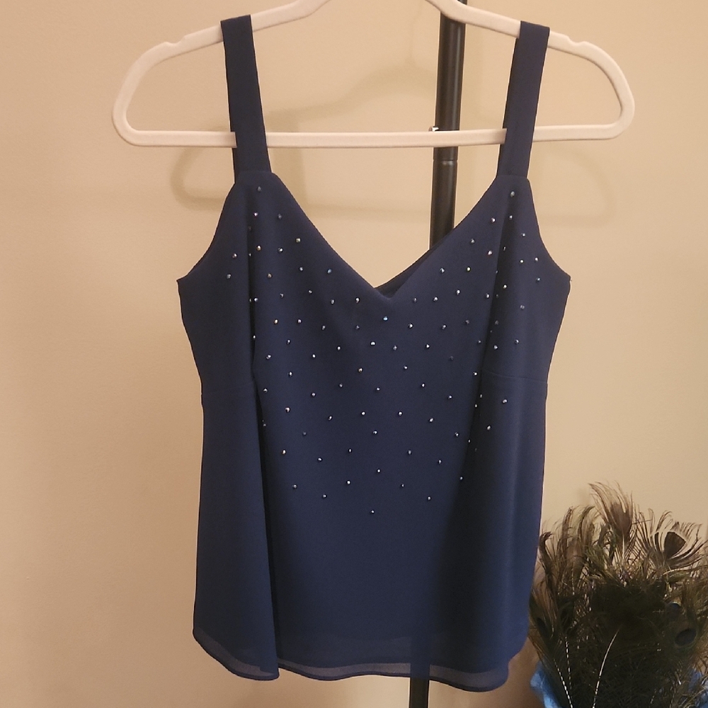 Elegant Blue Embellished Camisole